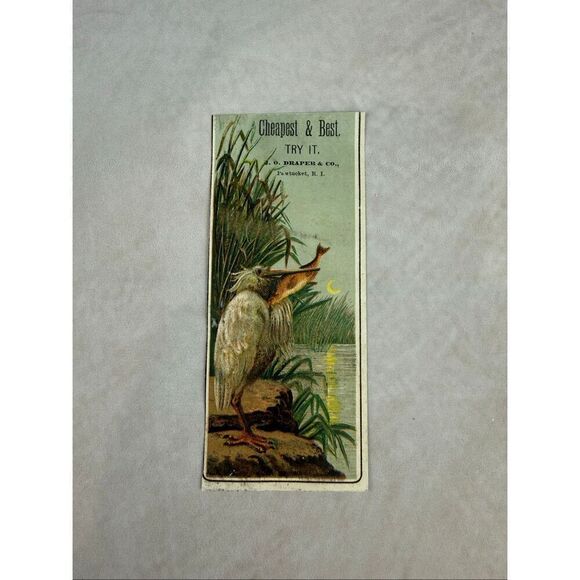 Antique Other - Antique Die Cut Trade Card Pawtucket, RI Pelican 1800s Ephemera